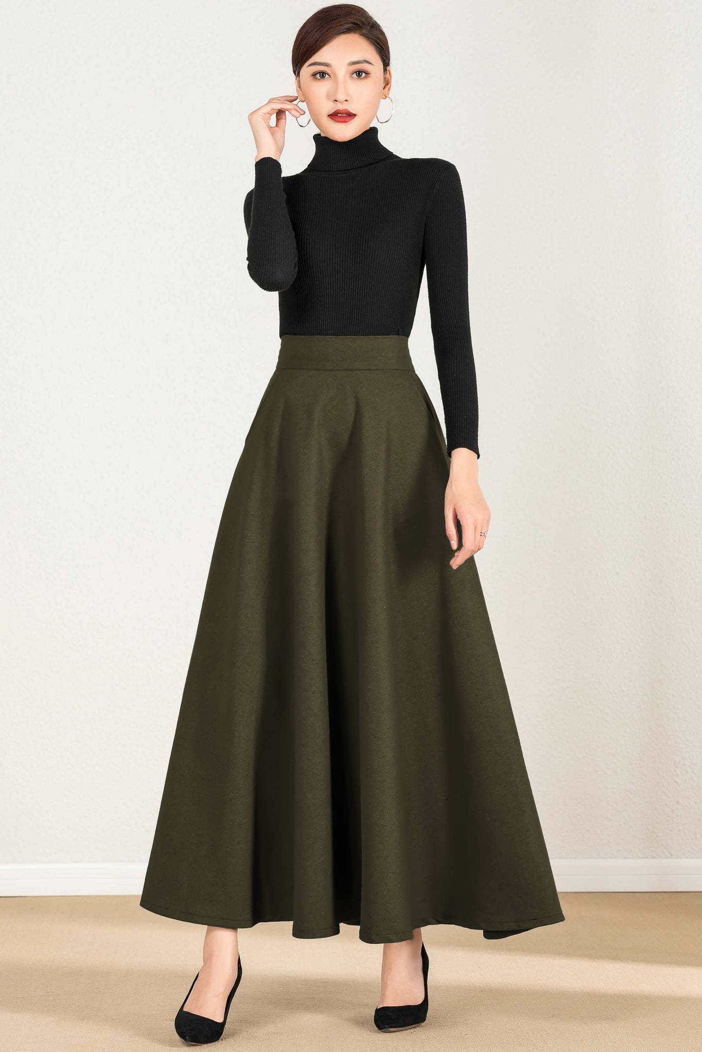 Handmade Vintage Wool Skirt for Women 5428