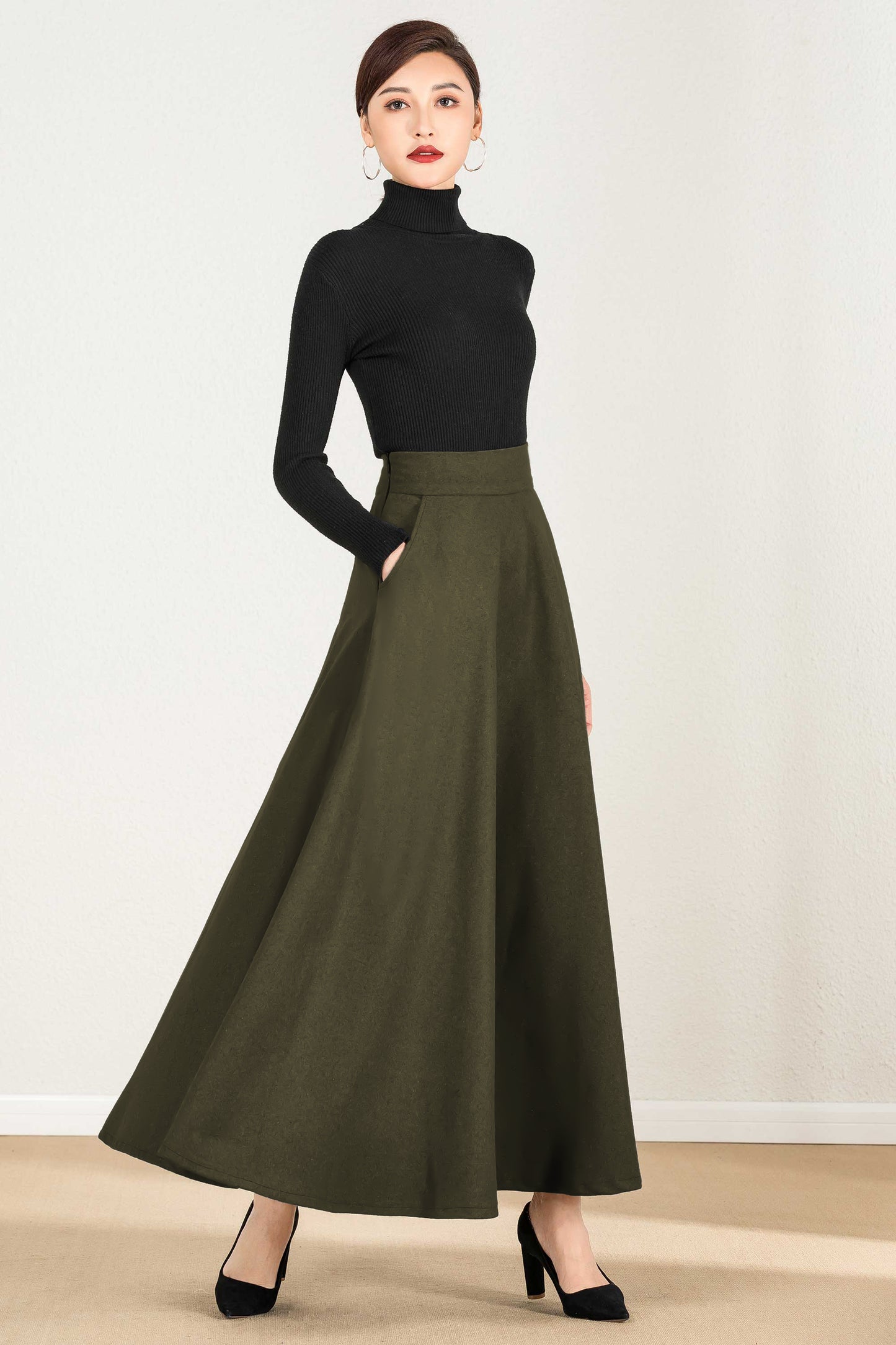 Handmade Vintage Wool Skirt for Women 5428