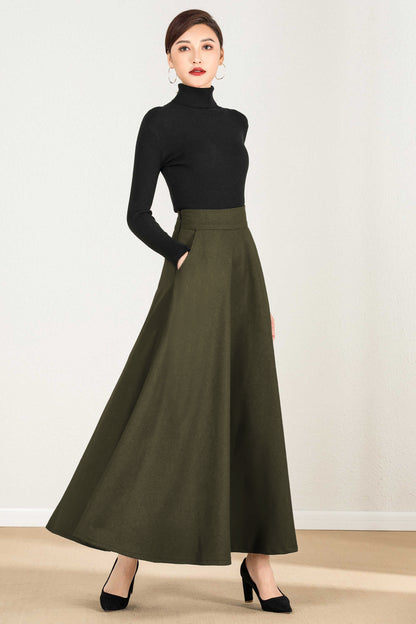 Handmade Vintage Wool Skirt for Women 5428