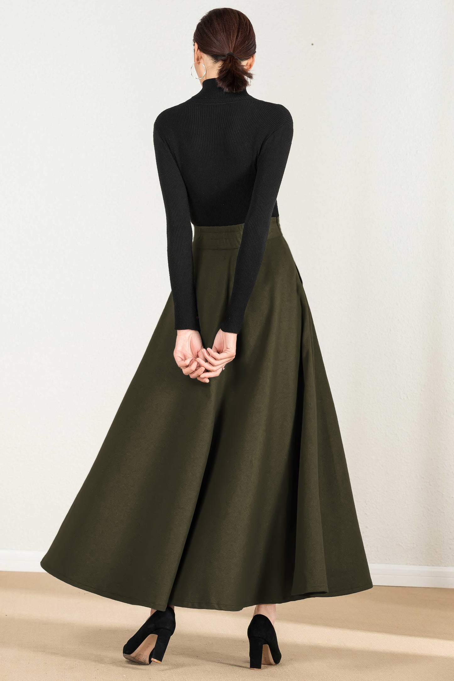 Handmade Vintage Wool Skirt for Women 5428