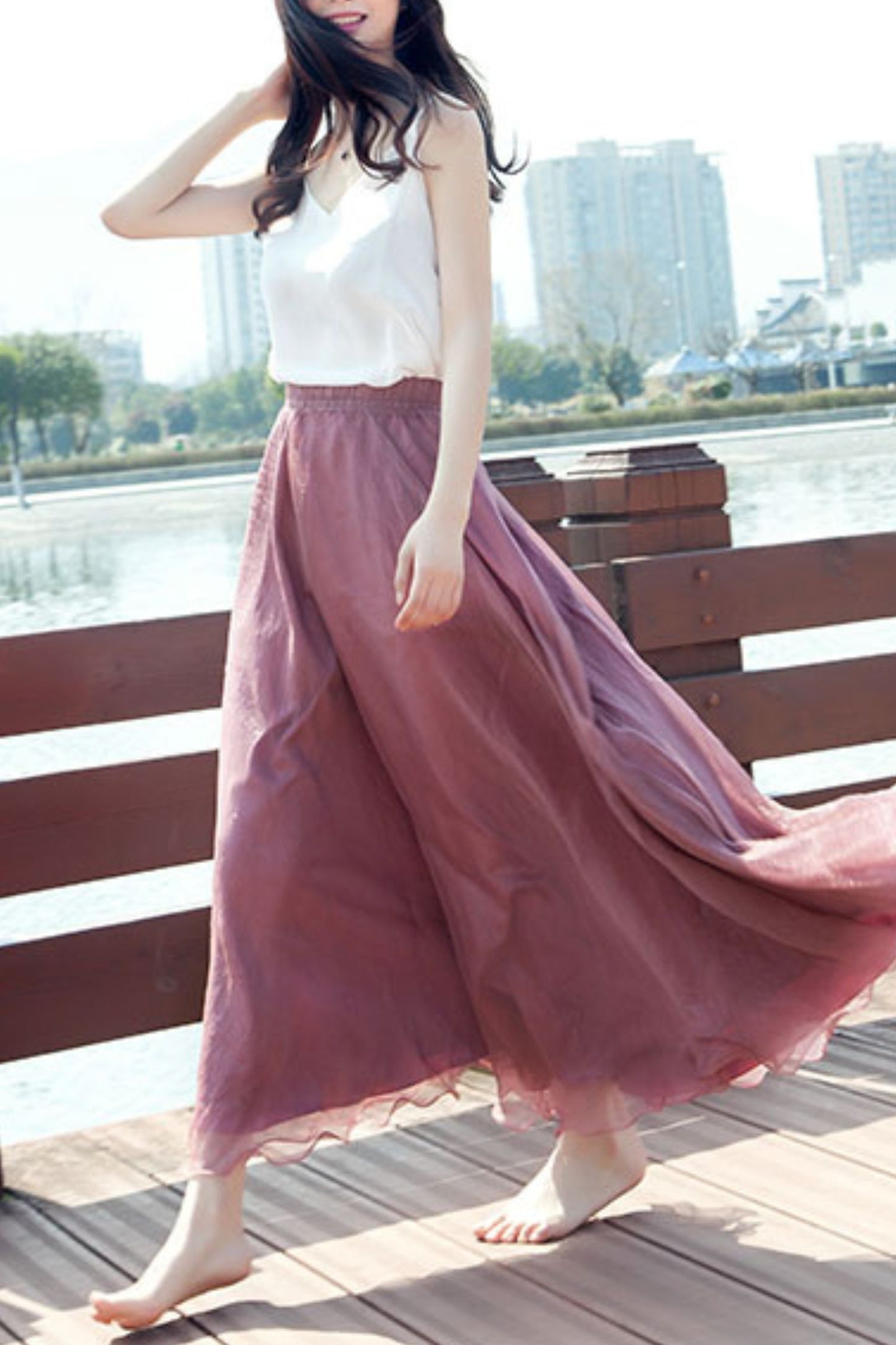 Maxi summer swing beach chiffon skirt TT0033