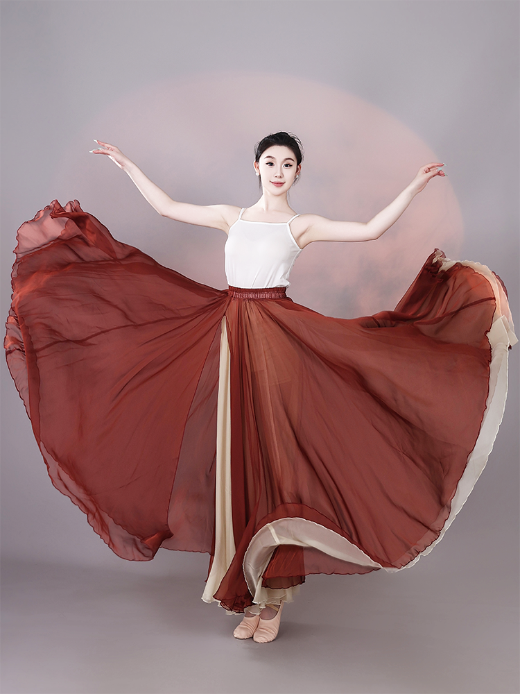 Maxi swing long chiffon skirt women TT5010