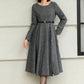Classic Grey Wool Midi Dress with Button Detail 6423