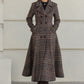 Plaid Vintage inspired Long wool coat 6529