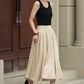 Swing midi summer linen skirt women 5238