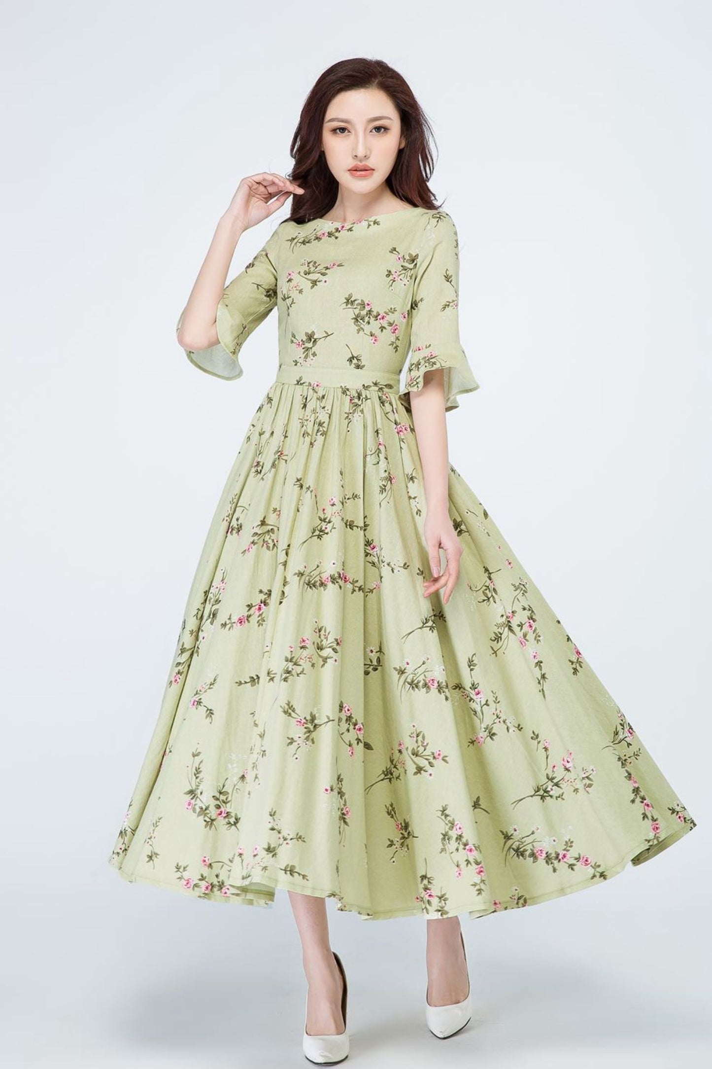 Summer Floral Swing Maxi Bridesmaid Dress 1710