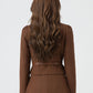 Brown short winter wool coat women 5317