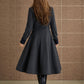 Block color winter wool coat women 5366