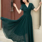 Green Maxi Bridesmaid prom summer chiffon dress 5114