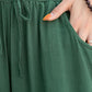 Green Elastic Waist Wide leg Linen Pants 2879
