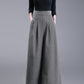Wide leg wool pants with pockets 6227