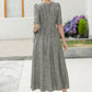 Gray Casual outfit Long Linen dress 5984