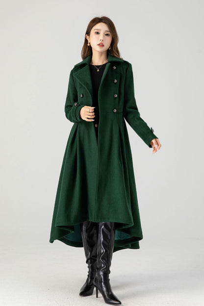 Vintage inspired long wool coat 4604