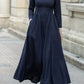 Navy Blue Maxi Linen Dress 5683