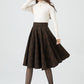 Handmade Knee length plaid winter wool skirt 5323