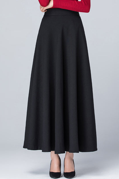 High waist long autumn skirt women 6197
