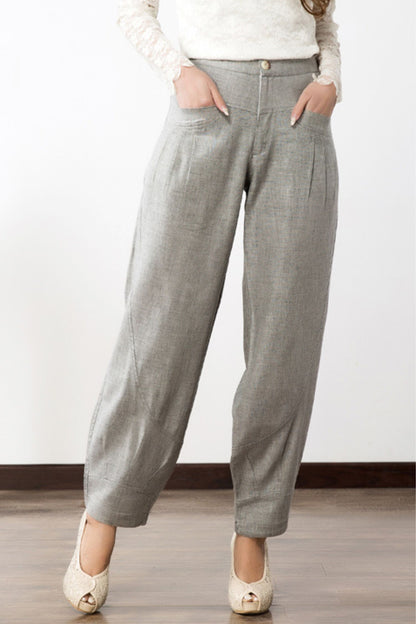 Loose fitting lantern linen pants 6231
