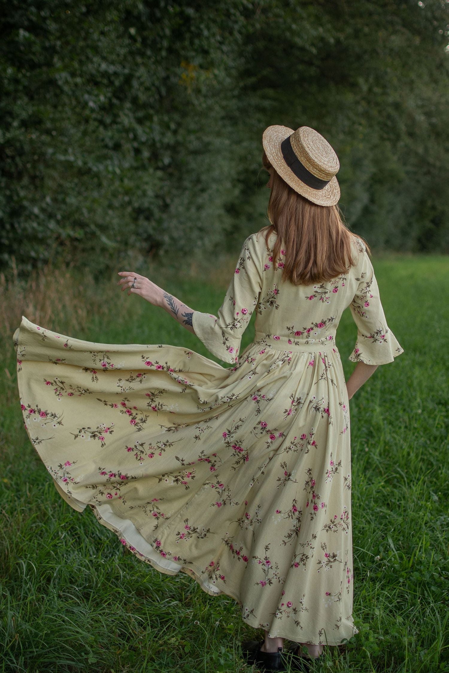 Vintage Inspired Floral Cottagecore Dress 3053 Xiaolizi Vintage Inspired Floral Cottagecore Dress 3053 Xiaolizi