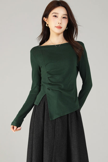 Asymmetrical autumn knit top women 6504