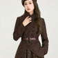 Brown short winter wool coat women 5566