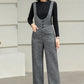 Long Suspender Wool Pants Women 6428