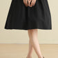 Vintage inspired little black linen dress women 2794