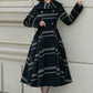 Fit and flare striple winter wool coat 5454