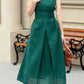 Green Sleeveless summer linen dress 4968