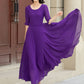 Purple Boho A Line Summer Chiffon Dress 5116