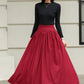 Handmade Women's High-Waisted Wool Maxi Skirt 6420