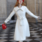 White Wedding Wool Coat Women 4734