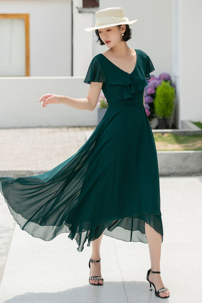 green swing summer chiffon dress 5990 - XS #CK2500343