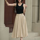 Swing midi summer linen skirt women 5238