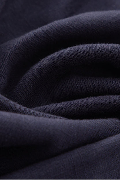 Navy loose fitting wide leg linen pants Handmade by Xiaolizi 5914