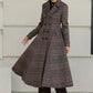 Plaid Vintage inspired Long wool coat 6529