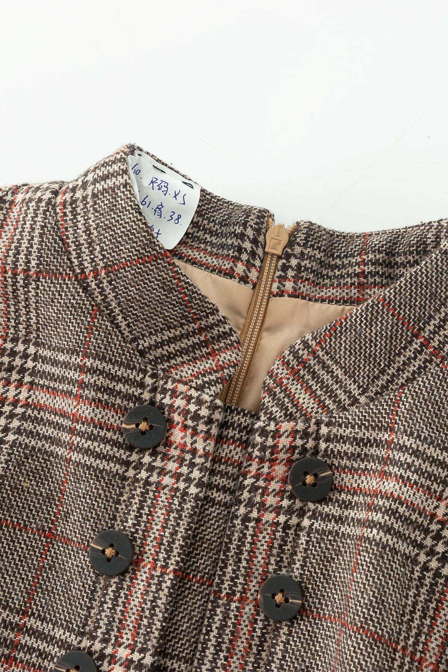 Maxi pleated winter long plaid wool dress 4669