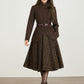 Brown short winter wool coat women 5566