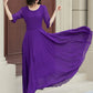 Purple Boho A Line Summer Chiffon Dress 5116