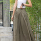Pleated a line summer linen skirt 2878