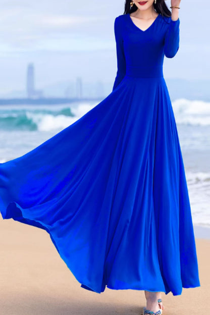 Swing a line summer maxi chiffon dress 5159