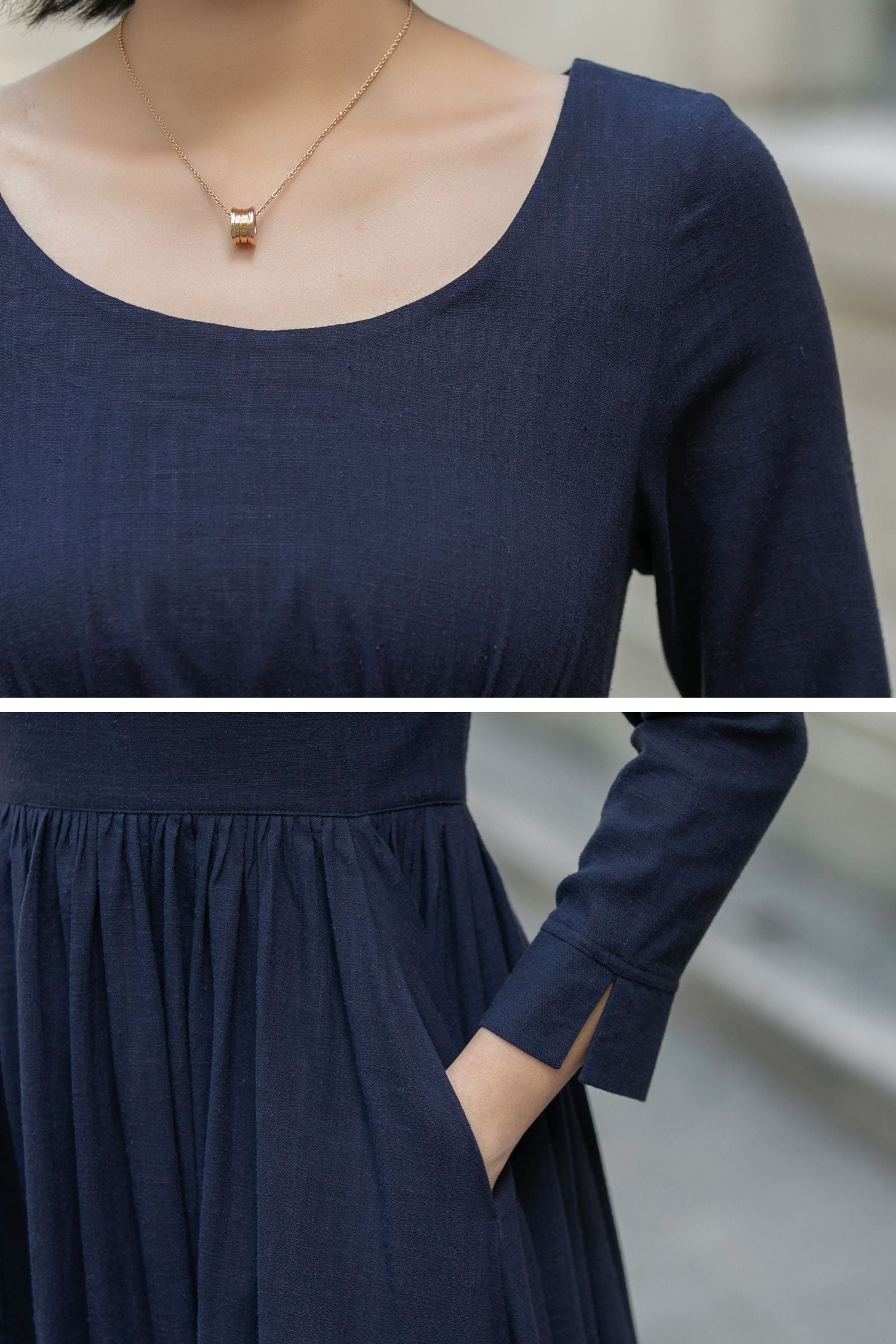 plain blue dress YuXingFu Women's Dresses Plus Size Women's Loose Casual Puff Sleeve Long Solid Color Dress Light Blue M