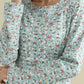 Floral spring long sleeves linen dress women 2795
