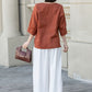 Orange loose fitting linen blouse 4902