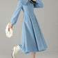 Sky Blue Wool Princess Coat – Vintage Fit and Flare Swing Winter Coat | Xiaolizi 6576