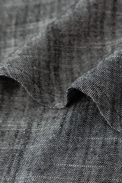 Gray Linen Cotton Wide Leg Wrap Pants - Asymmetrical Ankle | Xiaolizi 4938