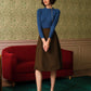 Brown womens winter wool skirt TT0197