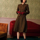 Brown womens winter wool skirt TT0197