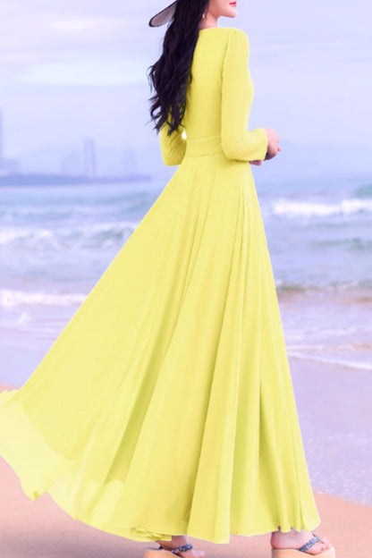 Swing a line summer maxi chiffon dress 5159