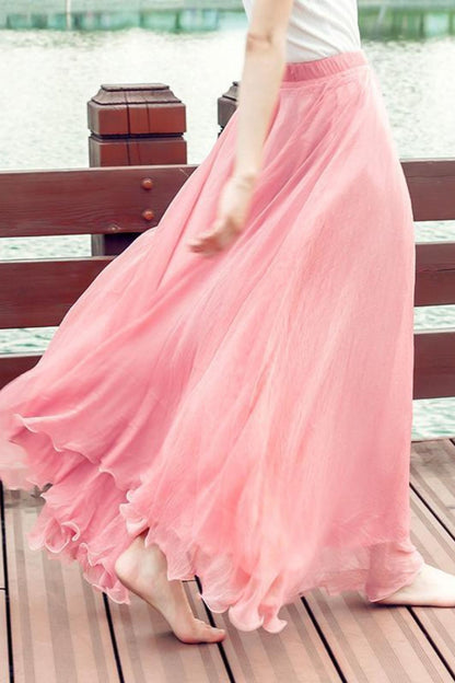 Maxi summer swing beach chiffon skirt TT0033