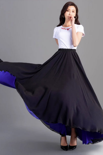Swing maxi summer beach chiffon skirt 5196
